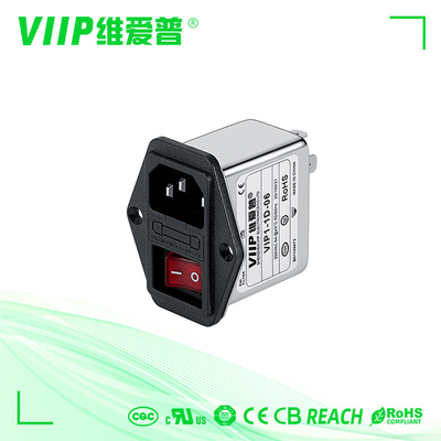 comprar Montagem de superfície de passe baixo de EMI Filter 6A do filtro de ruído do IEC de VIIP 250V online manufacture