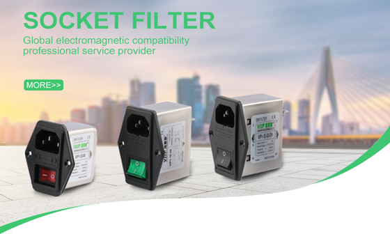 Resistência de isolamento ≥ 100MΩ EMC EMI Filtro de entrada Filtro de tomada para tensão nominal 250VAC -40C-85C