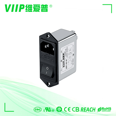 Filtro de tomada IEC Filtro EMI EMC com perda de inserção ≤ 0,5 dB e faixa de temperatura de -25°C a 85°C