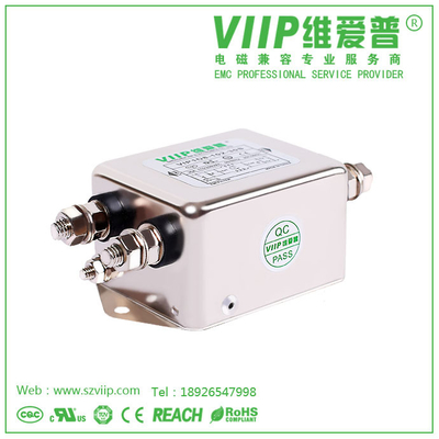 Resistência ao isolamento ≥ 100MΩ Filtro EMI monofásico certificado RoHS para aplicações industriais a -40C- 85C