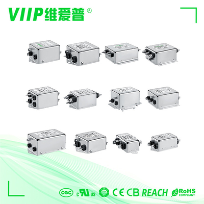 Impedância do filtro EMI de fase única compatível com Rohs ≤1,5Ω Atenuação ≥20dB e supressão eficaz do EMI